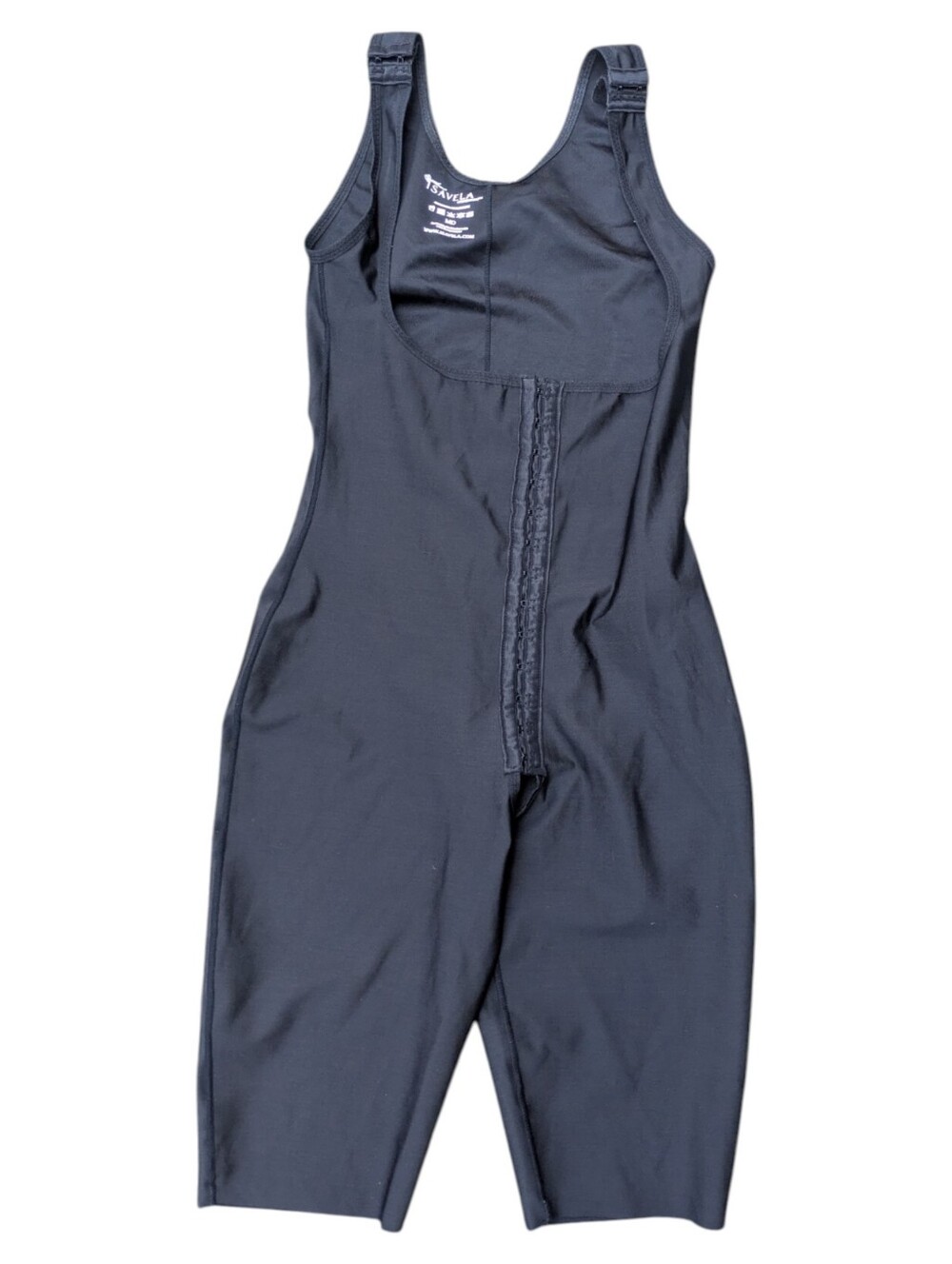 Isavela Black Mid Thigh Front Close Bodysuit